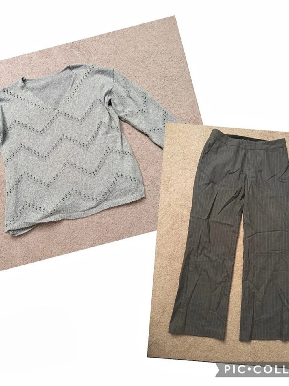Gray Geometric Sweater and Pants